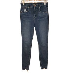 Good American Good Legs Skinny Jeans Women’s Size 6/28 Dark Wash‎ Raw Hem